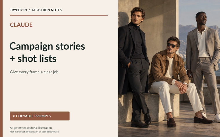 Claude Menswear Campaign Prompts for Storyboards and Practical Shot Lists