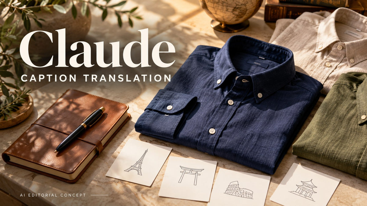 Claude caption translation — KI-generated editorial fashion concept