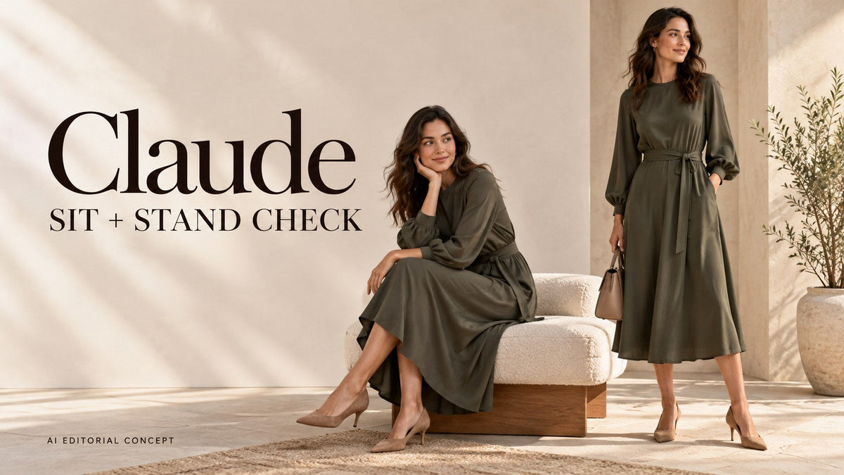AI editorial concept: Claude Women’s Occasion Outfit Prompts: Plan Separate Standing and Seated Checks