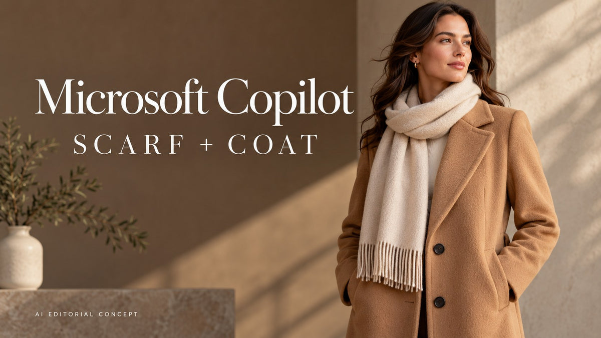 AI editorial concept: Microsoft Copilot Scarf and Coat Prompts: Plan Length Around the Closure