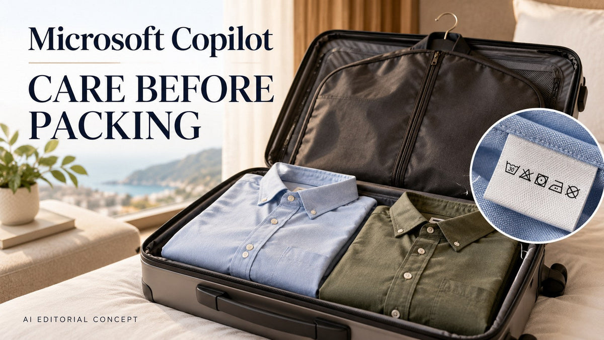 AI editorial concept: Microsoft Copilot Travel Clothing Care Prompts: Plan Around the Actual Label
