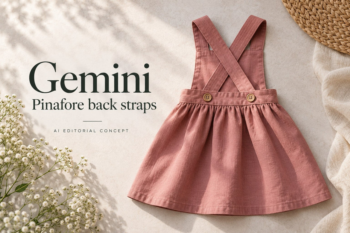 Gemini — Pinafore back straps — AI-generated editorial concept