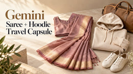 Gemini: Saree and Hoodie Travel Capsule Reference Board prompts