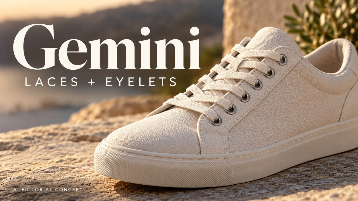IA editorial concept: Gemini Trainer prompt immagines: Keep the Laces and Eyelets Believable