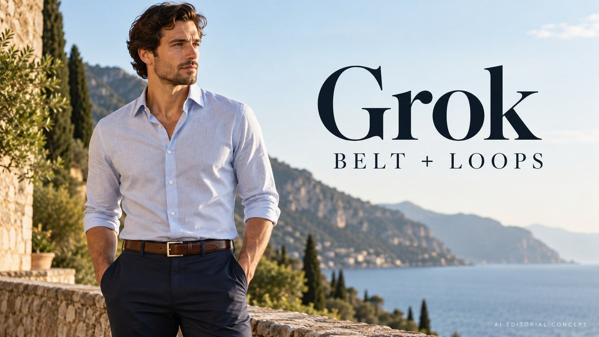 Grok belt + loops — KI-generated editorial clothing concept