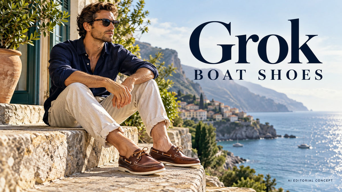 Grok boat shoes — AI-generated editorial fashion concept