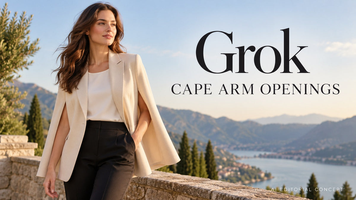 AI editorial concept: Grok Cape-Jacket Image Prompts: Show the Real Arm Openings