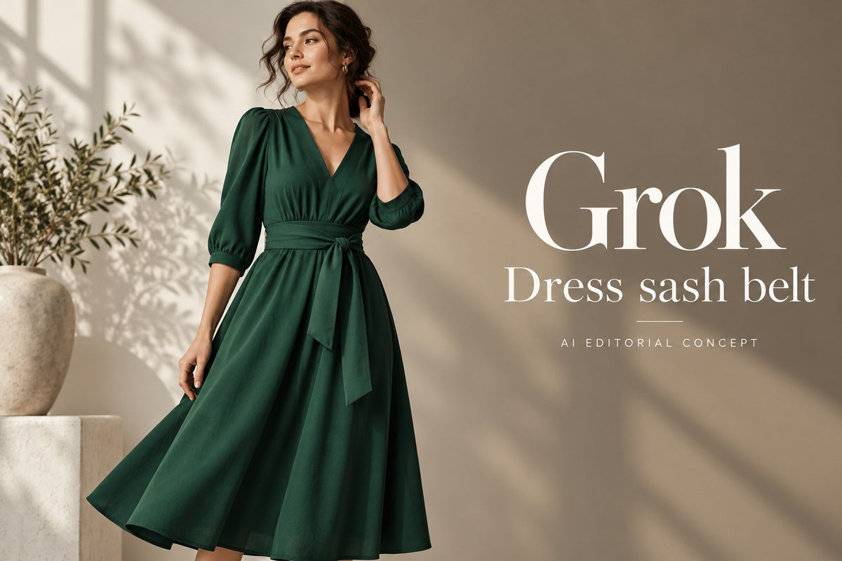 Grok — Dress sash belt — AI-generated editorial concept