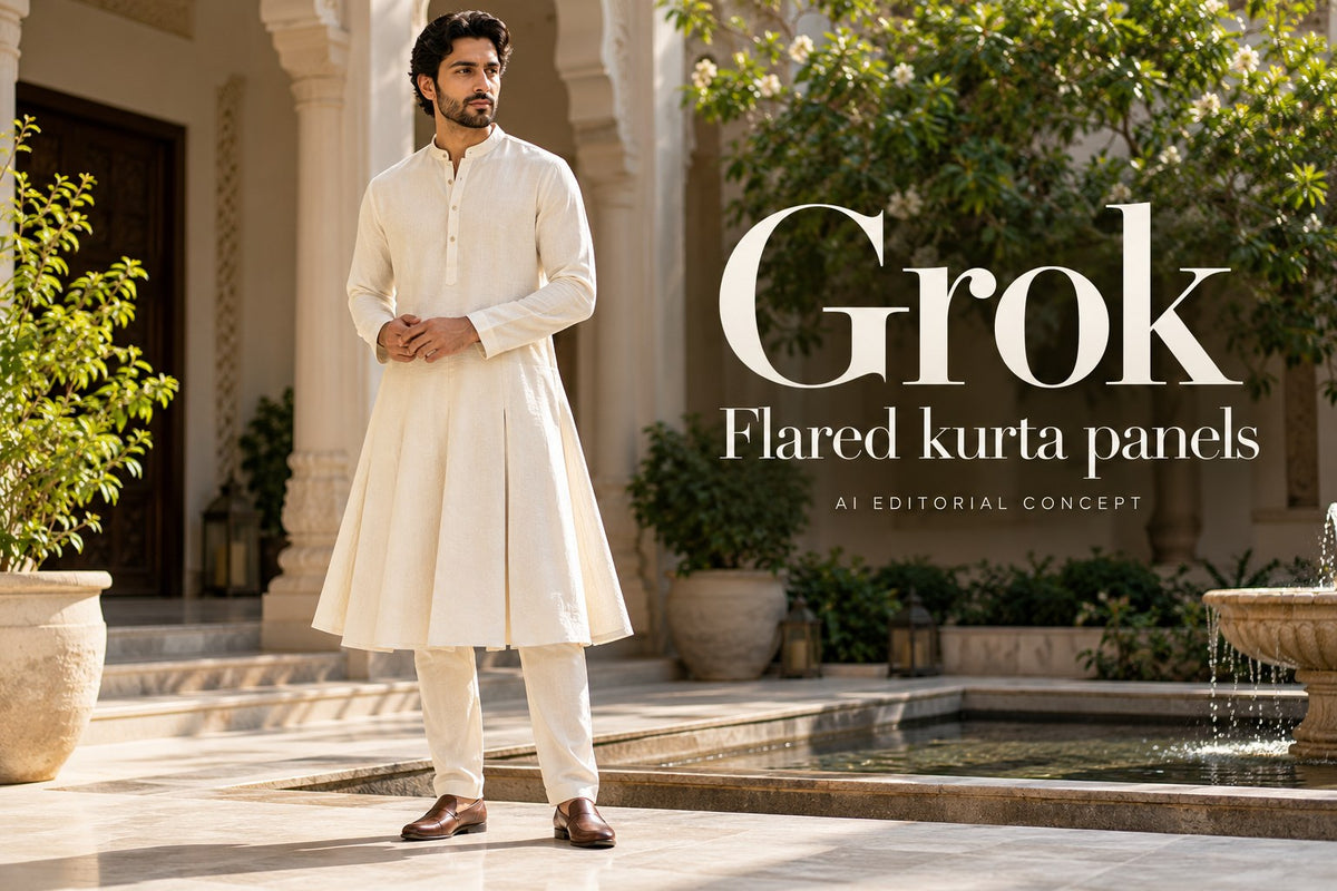 Grok — Flared kurta panels — AI-generated editorial concept