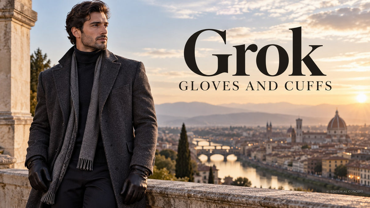 Grok gloves and cuffs — AI-generated editorial fashion concept