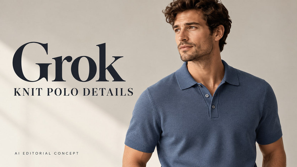 AI editorial concept: Grok Knit Polo Image Prompts: Preserve the Placket and Ribbed Edges