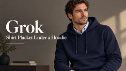 Grok: chemise Placket Under a Pullover Hoodie prompt d'images