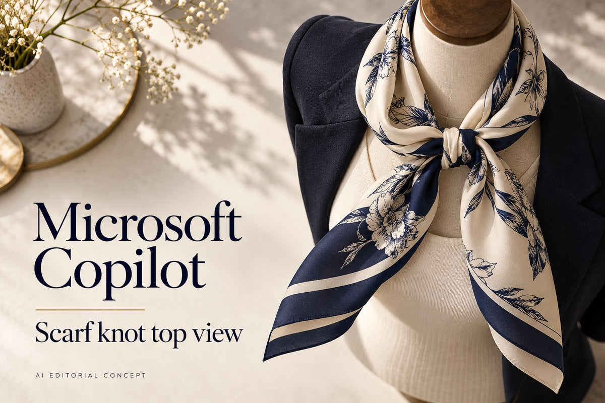 Microsoft Copilot — Scarf knot top view — AI-generated editorial concept
