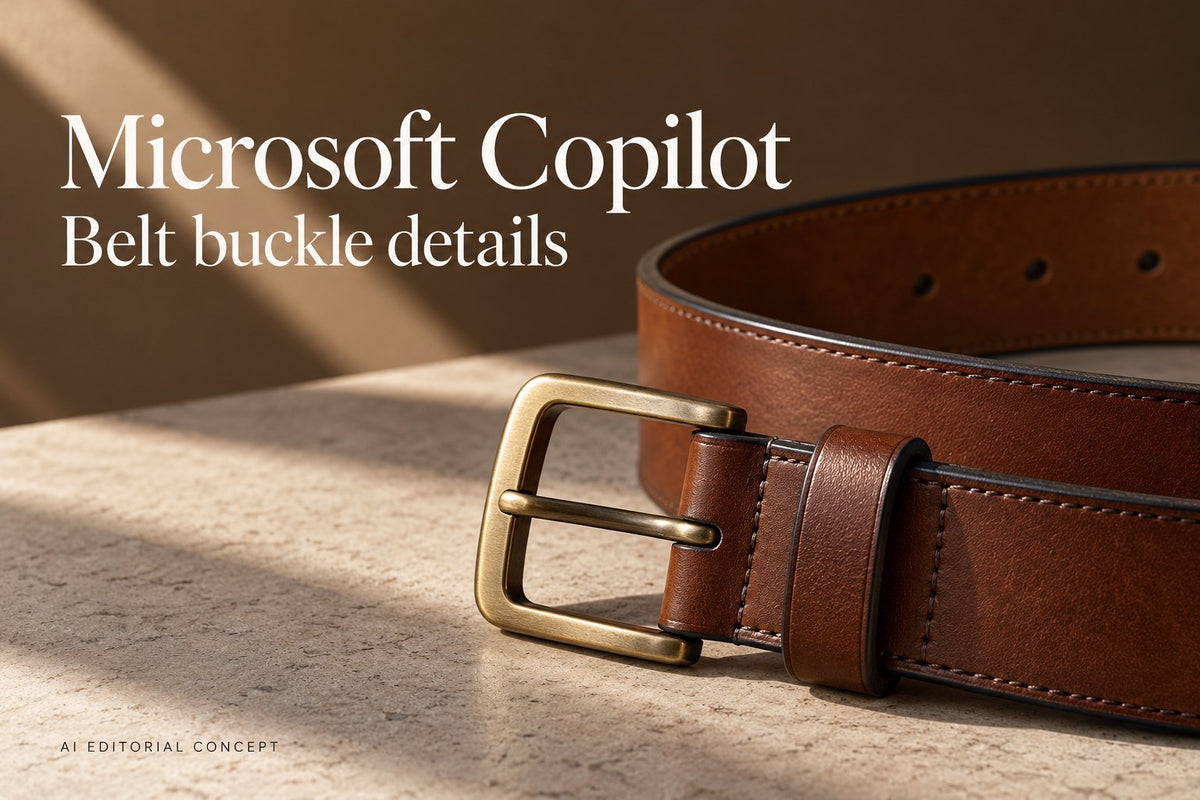 Microsoft Copilot — Belt buckle details — AI-generated editorial concept