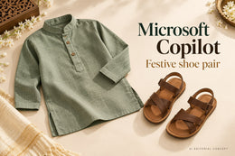 Microsoft Copilot Children’s Festive Outfit Shoe-Pair Flat Lays Prompts