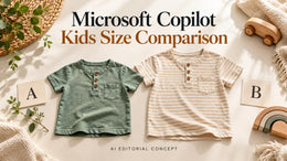 Microsoft Copilot Children’s Outfit taglia Comparison Images prompt