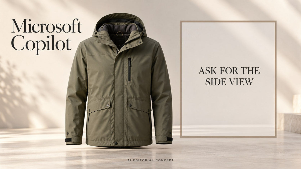 Microsoft Copilot ask for the side view — AI-generated editorial clothing concept