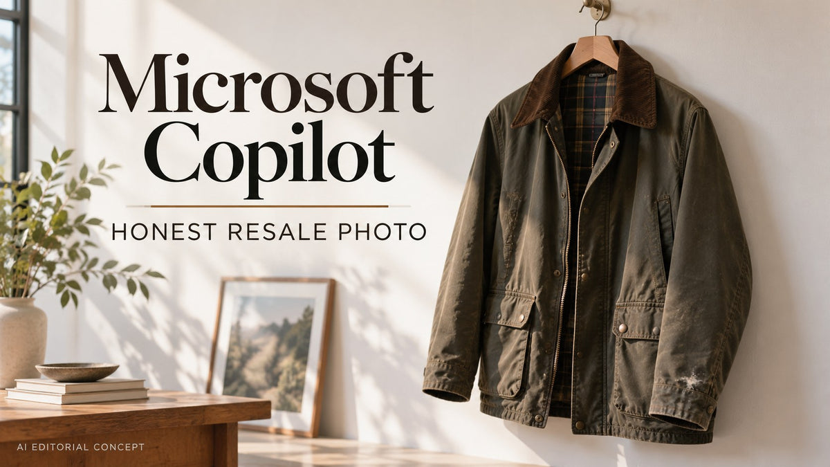 Microsoft Copilot honest resale photo — AI-generated editorial fashion concept