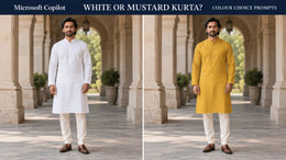 Microsoft Copilot Prompts: blanco or mostaza kurta