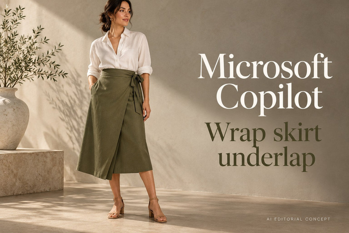 Microsoft Copilot — Wrap skirt underlap — AI-generated editorial concept