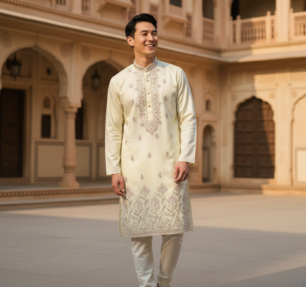 TryBuy ivory kurta quiet luxury menswear trend for Indian men