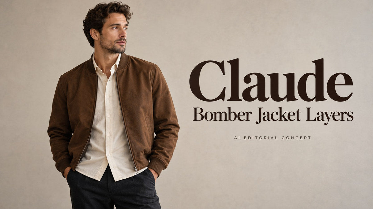 Claude — Bomber Jacket Layers; AI-generated fictional fashion editorial concept
