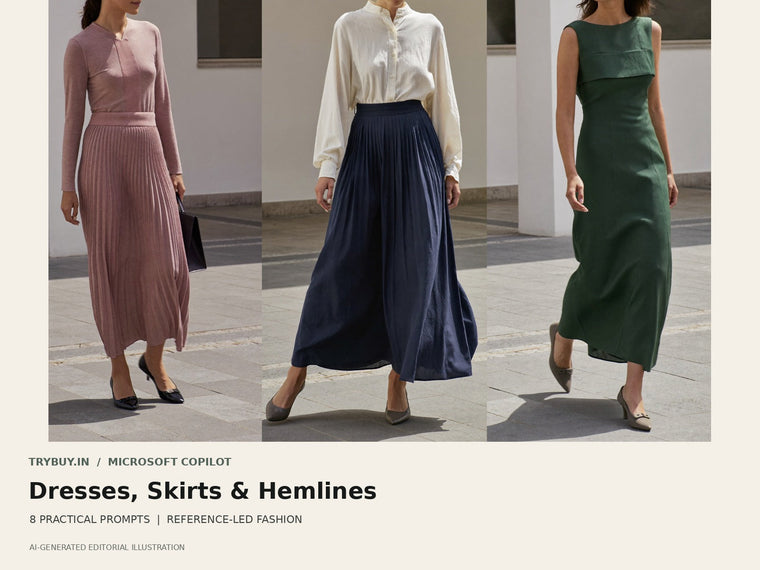 Microsoft Copilot Dress and Skirt Prompts for Clear Hemlines and Natural Movement