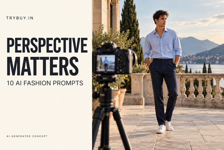 10 AI Camera Height and Perspective Prompts for moda Photography