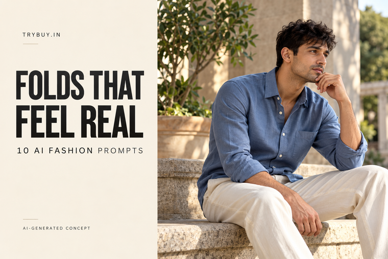10 AI Wrinkle Realism Prompts for camisas and kurtas