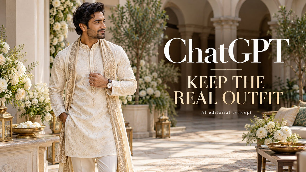 ChatGPT — KEEP THE REAL OUTFIT. KI-generated editorial concept, not a TryBuy product photograph.