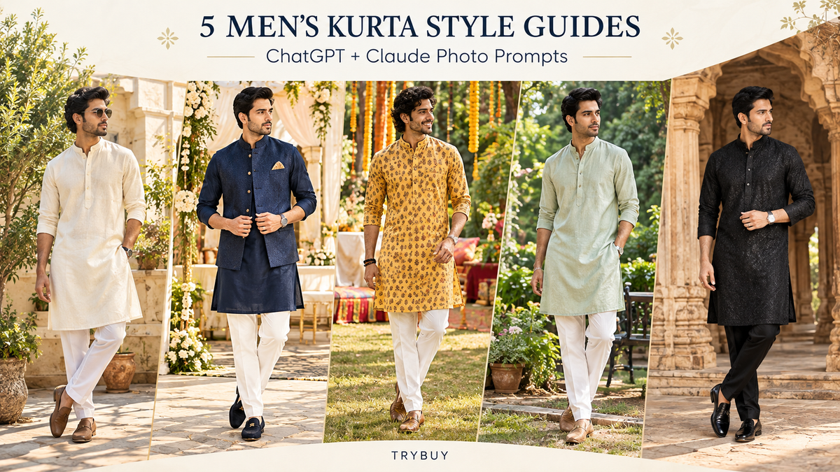 TryBuy men's kurta style guides ChatGPT Claude photo prompts