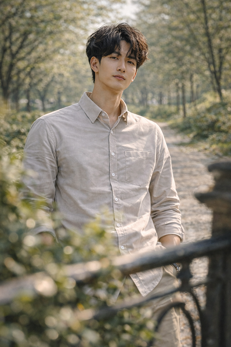 Men's Cream Slim Fit Casual Shirt 11