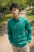 Men's Teal Green Slim Fit Casual Shirt