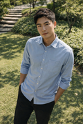 Men's Light Blue Slim Fit Casual Shirt