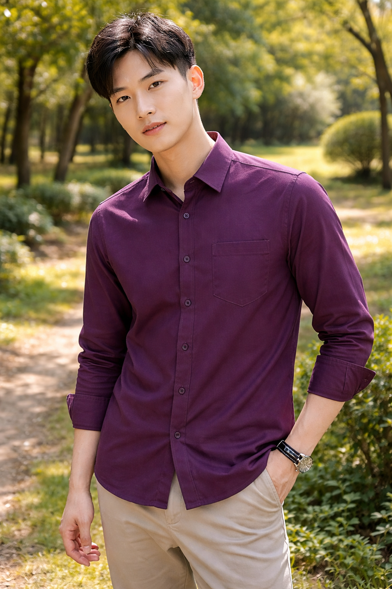 Men's Plum Slim Fit Casual Shirt 4