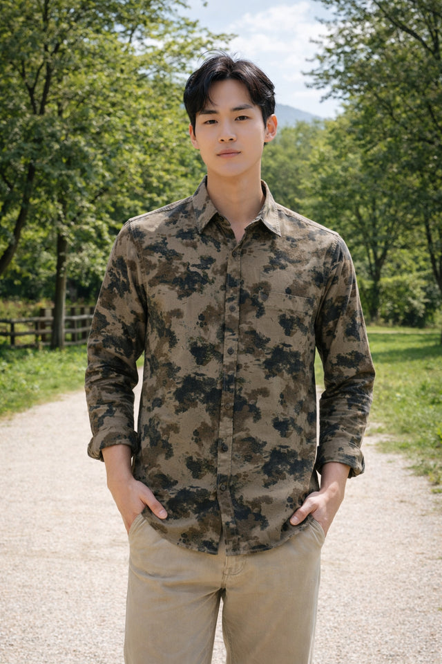 Men Brooklyn Printed Slim Fit Casual Shirt Design 2107