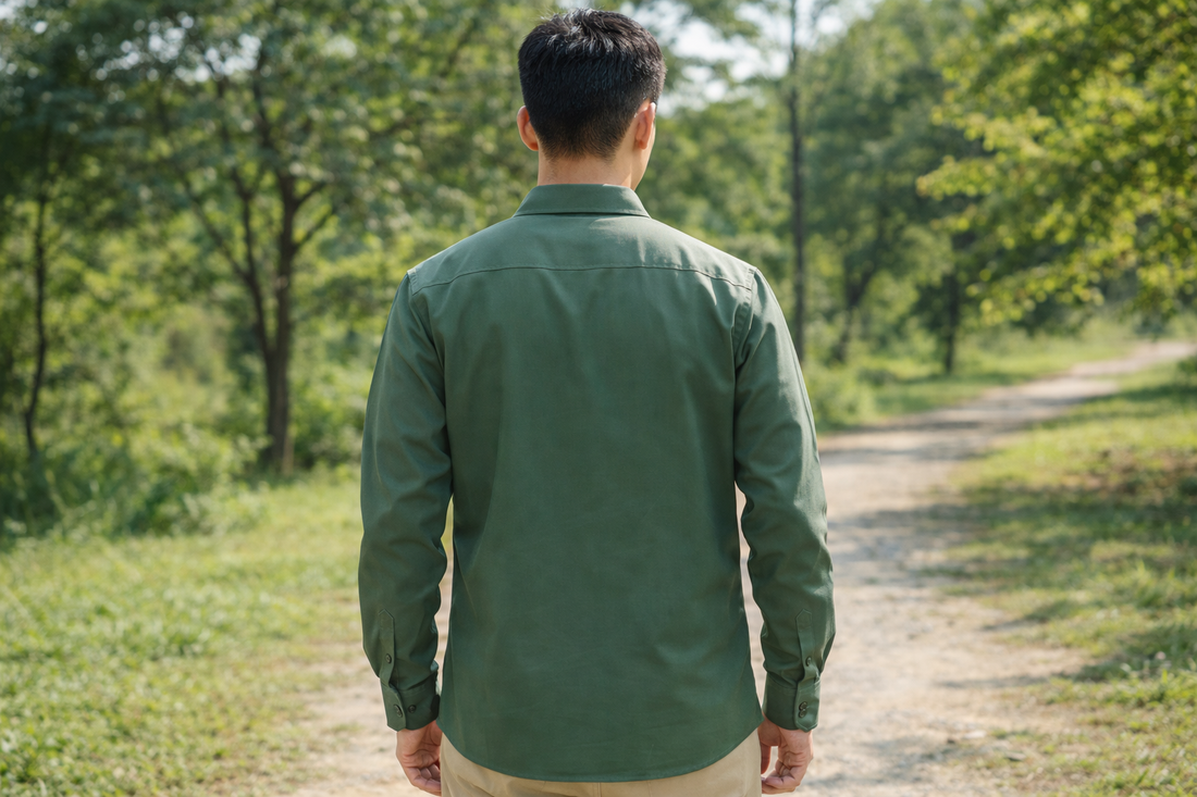 Men's Dusty Green Slim Fit Casual Shirt