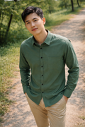 Men's Dusty Green Slim Fit Casual Shirt