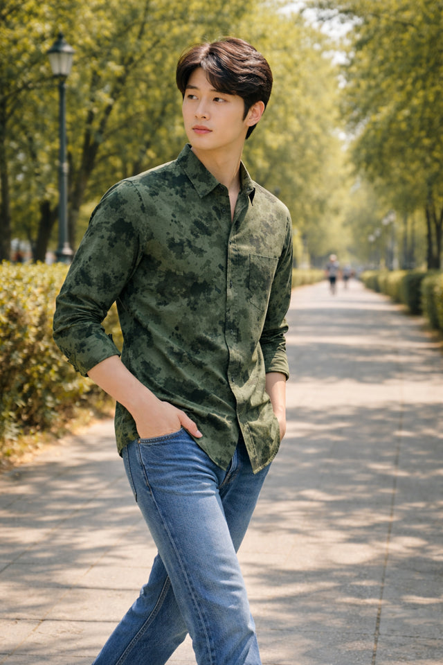 Men Brooklyn Printed Slim Fit Casual Shirt - TB_2108
