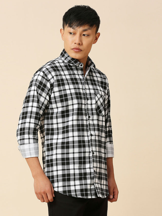 Smooth Checked Cotton Shirt for Men