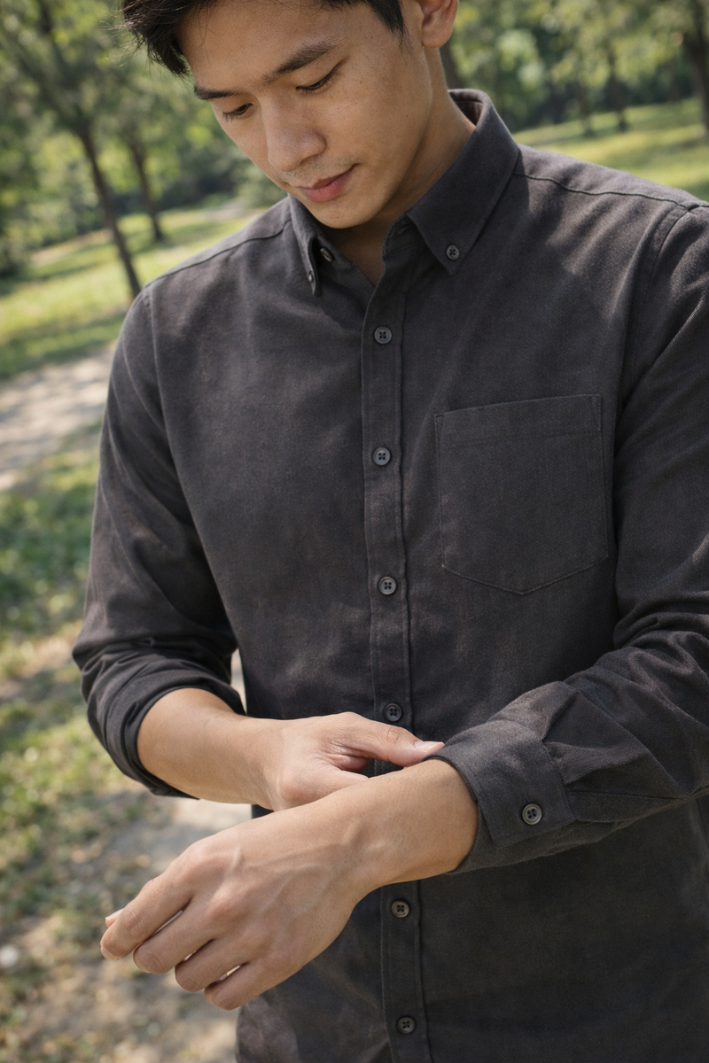 Men's Charcoal Slim Fit Casual Shirt 6