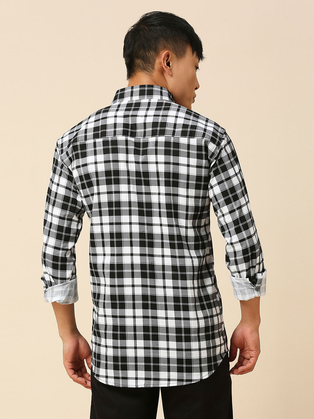 Smooth Checked Cotton Shirt for Men