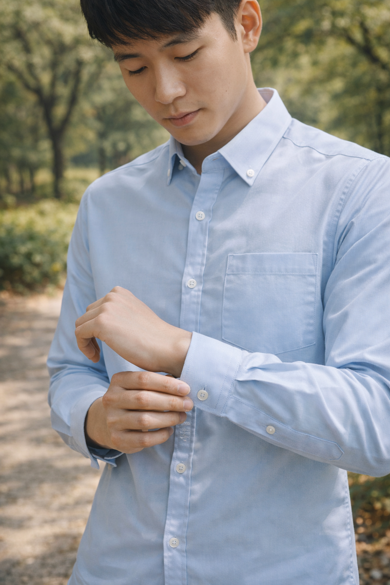 Men's Sky Blue Slim Fit Casual Shirt 3