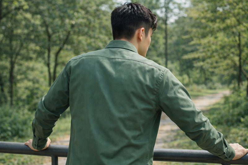 Men's Dusty Green Slim Fit Casual Shirt 4