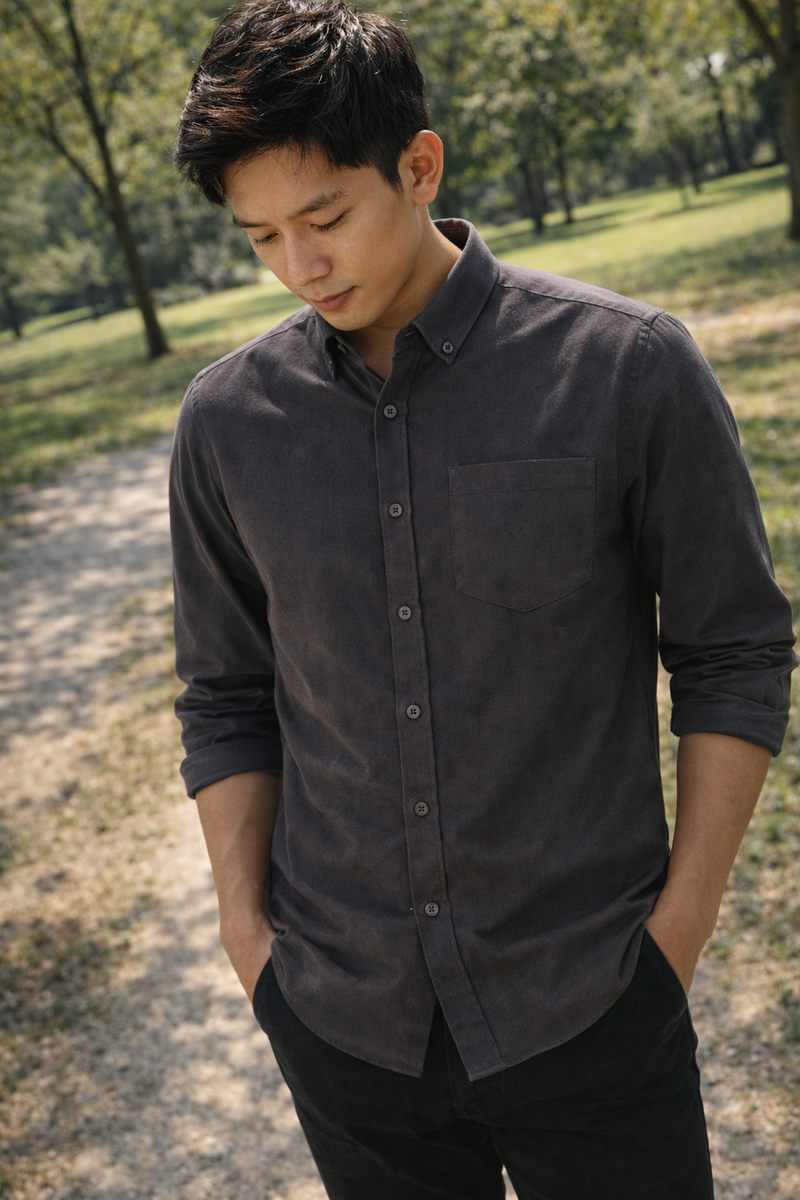 Men's Charcoal Slim Fit Casual Shirt 1