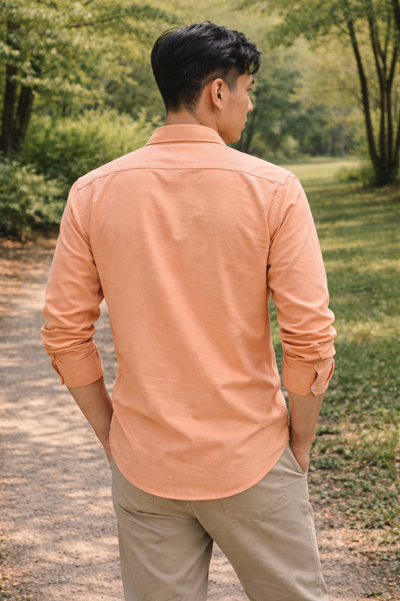 Men's Peach Slim Fit Casual Shirt 3