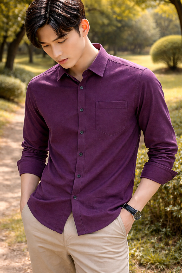 Men's Plum Slim Fit Casual Shirt 2