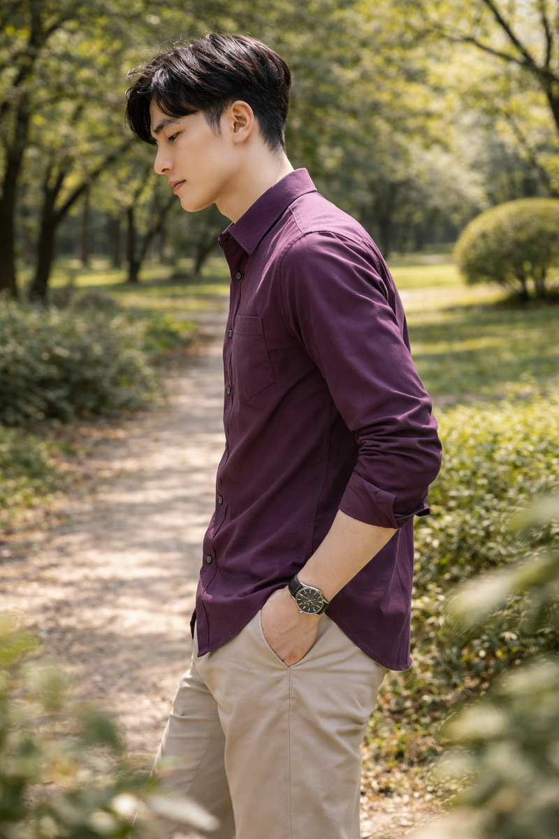 Men's Plum Slim Fit Casual Shirt 7