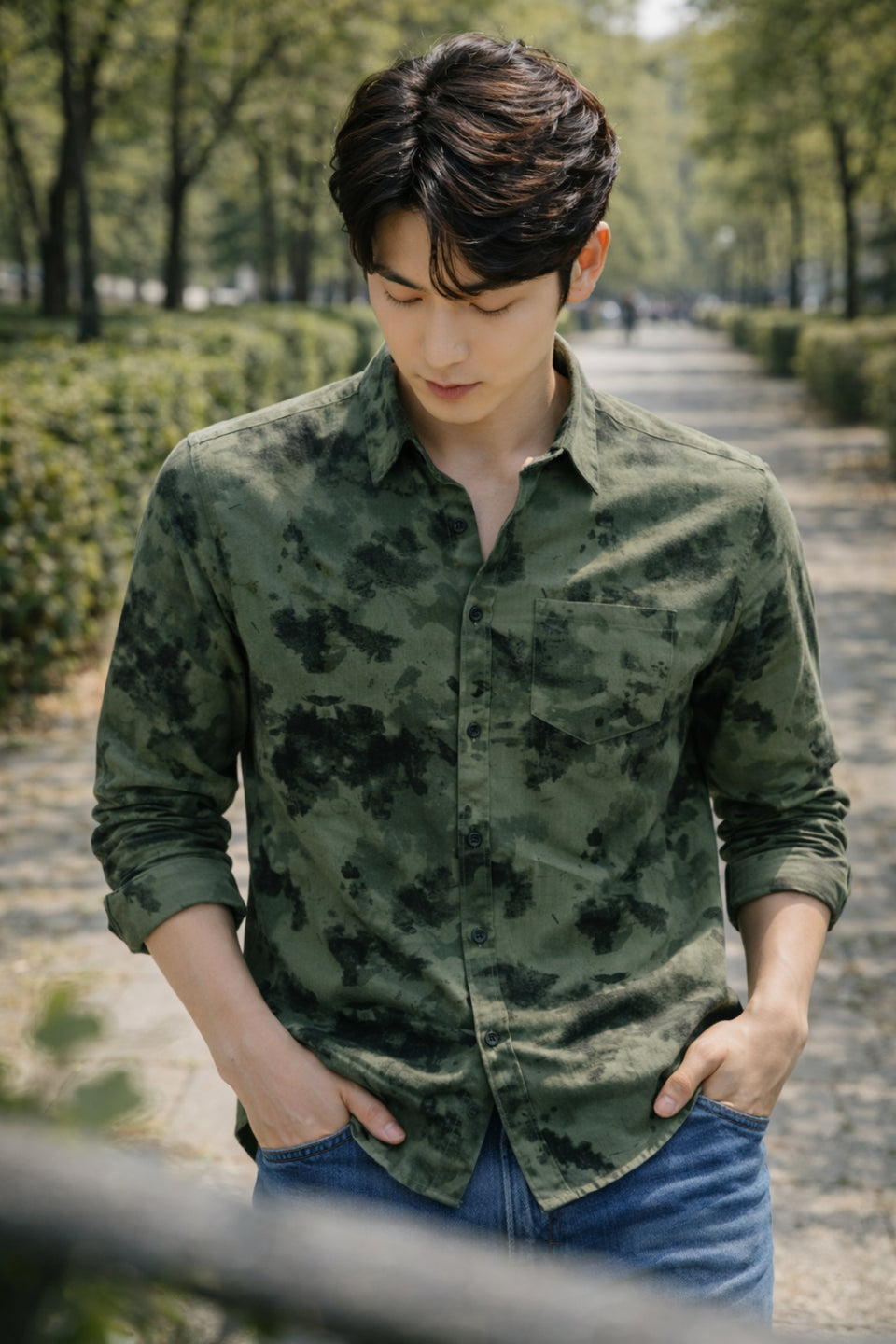 Men Brooklyn Printed Slim Fit Casual Shirt Design 2108