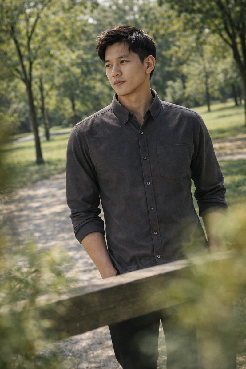 Men's Charcoal Slim Fit Casual Shirt 3